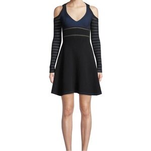 NWT Opening Ceremony Striped Knit Cold Shoulder Mini Dress